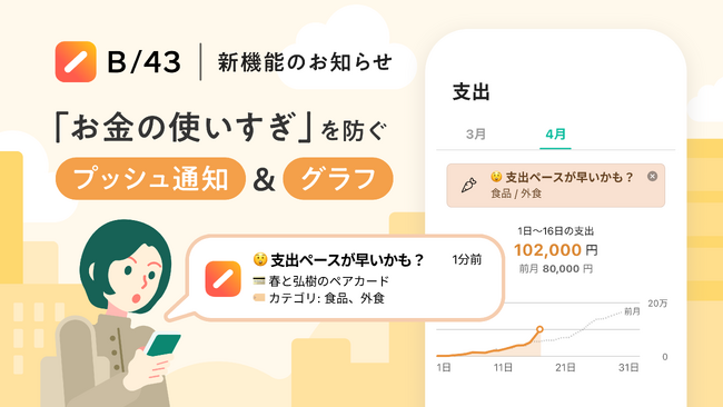 家計簿プリカB/43、お金の使いすぎを防ぐ新機能を提供開始