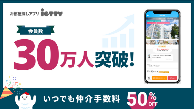 ietty、会員登録者数30万人突破のお知らせ