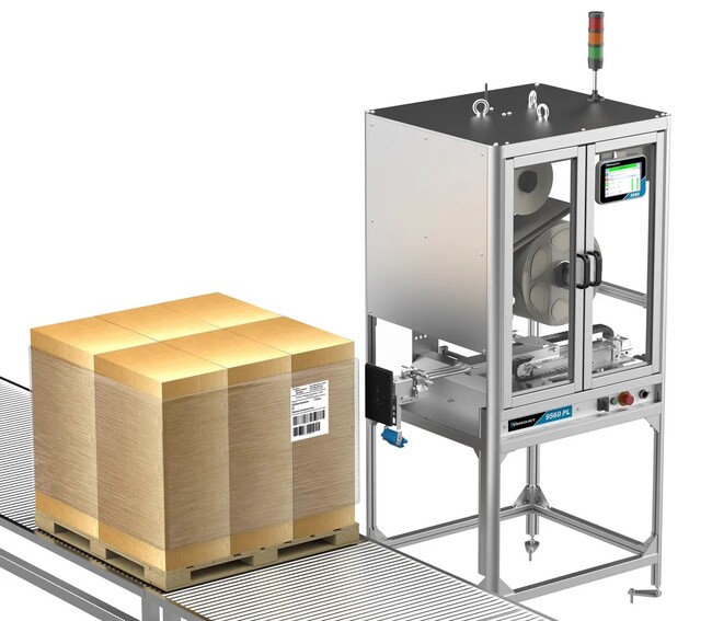 パレット単位で荷物を管理するために。「パレット梱包用ラベラー Videojet 9560PL」
