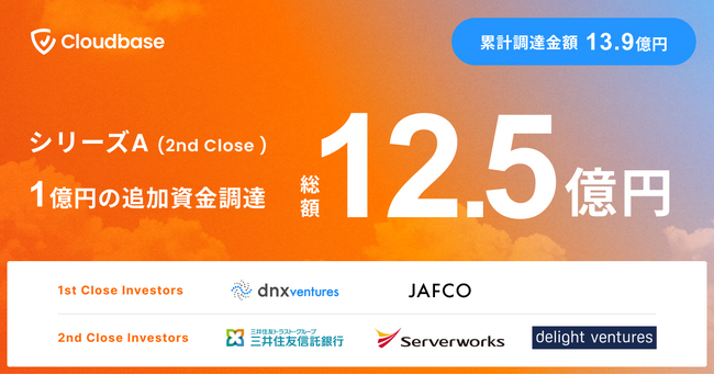 日本発のクラウドセキュリティ「Cloudbase」シリーズAラウンドで総額12.5億円の資金調達を実施(2nd closeを完了)