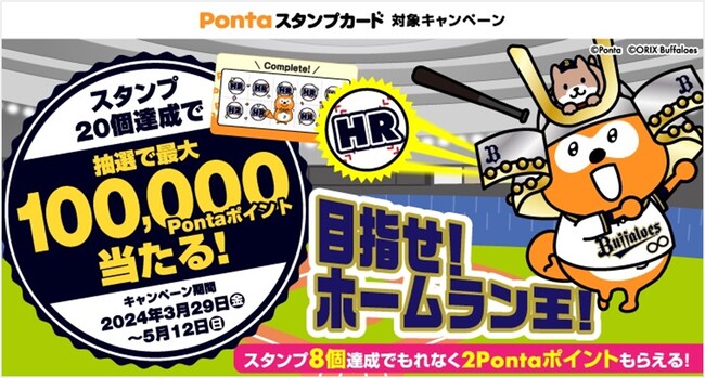 2024年シーズン開幕！ バファローズ☆ポンタが全力応援　抽選で最大10万Pontaポイントがもらえるキャンペーンを開催