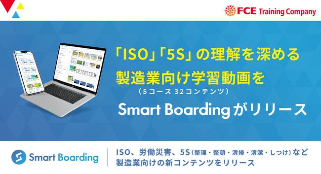 「ISO」「５S」 の理解を深める製造業向け学習動画 （5コース32コンテンツ）をSmart Boardingがリリース
