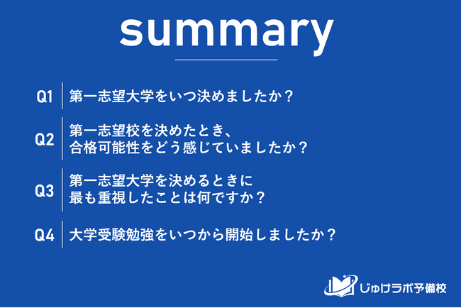 大学選びの決め手は？現役合格者が重視するポイントと受験勉強の開始時期が明らかに
