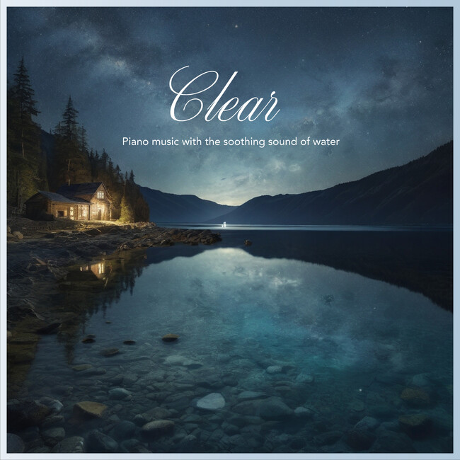 深い沈黙の中で響くピアノ。注目のアーティスト『クラッシームーン』による最新アルバム『Clear - Piano music with the soothing sound of water-』。