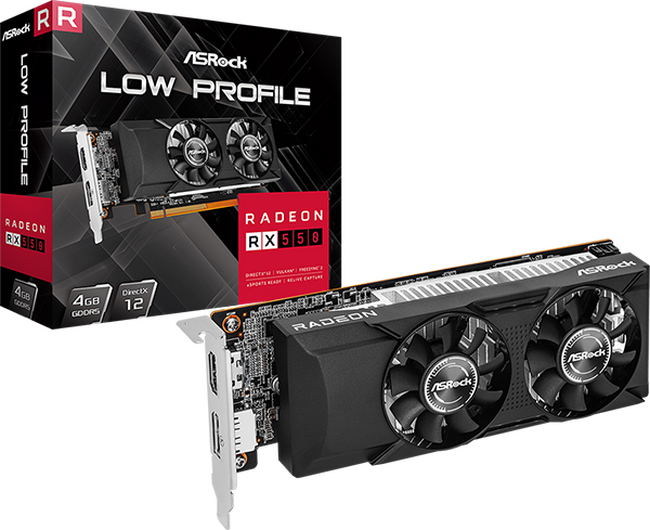 ASRockから、Radeon RX 550 ロープロファイル対応のコンパクトサイズグラフィックボード『RX550 LP 4G』発売