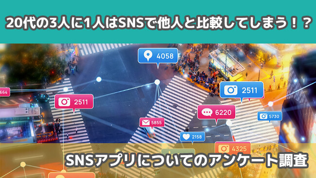 【1141人に調査】20代の3人に1人はSNSで他人と比較してしまう！？～SNSアプリについてのアンケート～