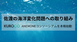 佐渡の海洋変化問題への取り組み ― KUROCO株式会社、ANEMONEコンソーシアムの取り組みを4月から本格始動 佐渡の海洋変化問題への取り組み ― KUROCO株式会社、ANEMONEコンソーシアムの取り組みを4月から本格始動