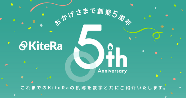 創業5周年を迎えた社内規程管理クラウドKiteRa、成長を振り返るインフォグラフィックを公開