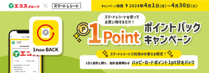 エコスグループ×「スマートレシート(R)」、「1Point ポイントバックキャンペーン」を実施