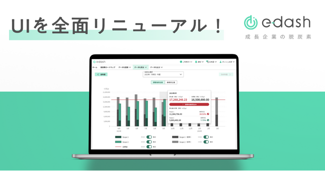 CO2排出量可視化クラウドサービス「e-dash」がUIを全面リニューアル