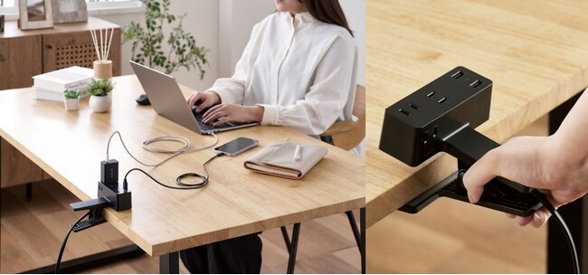いろんな場所に、はさむだけ！SNSで話題のクリップタップにUSB-A 2ポート付きモデルが新登場