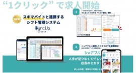 スキマバイトアプリ『シェアフル』とSaaS型シフト管理サービス『Sync Up』との機能連携を開始 スキマバイトアプリ『シェアフル』とSaaS型シフト管理サービス『Sync Up』との機能連携を開始