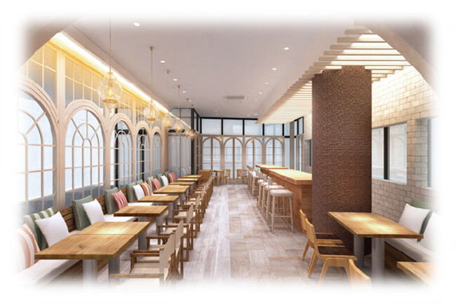 銀座ルノアール初！手作りスイーツでもてなす南仏をイメージしたカフェ『Aline cafe et sucreries(アリーヌ カフェ エ シュクルリ)』1号店を「ぷらりと京王府中」にオープン!
