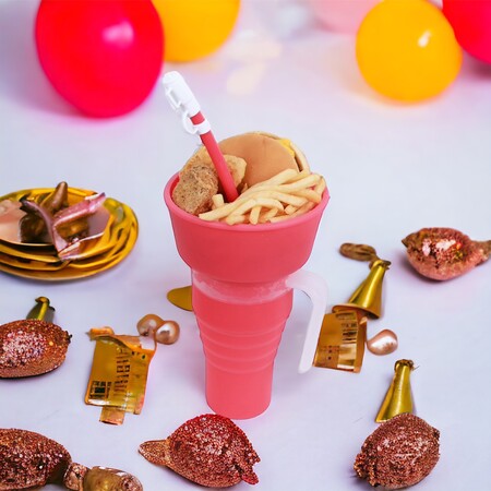 ドリンクとスナック菓子を片手で持てる!?シリコン製ホームシネマカップ！販売開始から間もなく大ヒット！