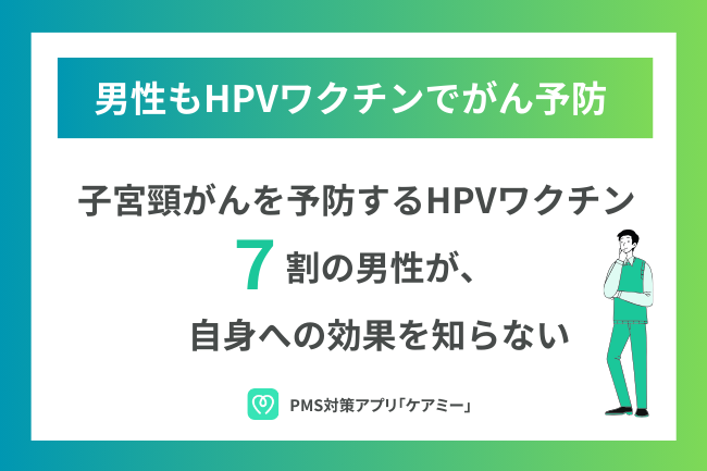 男性もHPVワクチンでがん予防！7割の男性が自身への効果を「知らない」。