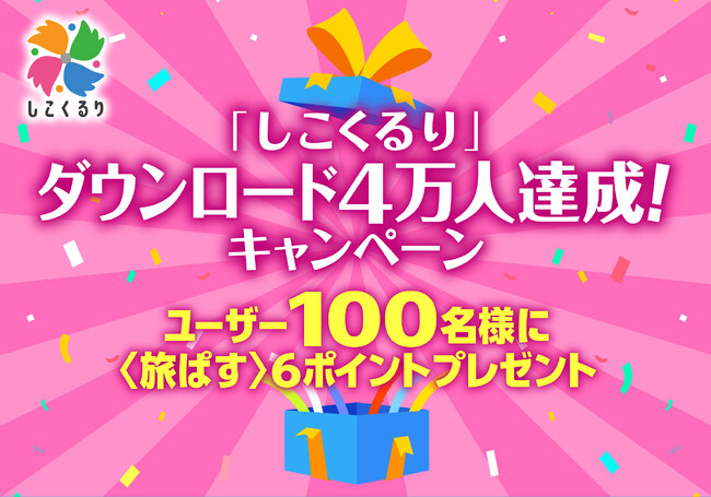 「四国観光・旅アプリ『しこくるり』ダウンロード４万人達成！キャンペーン」を実施します！