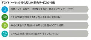 デロイト トーマツ、「特化型LLM」の開発サービスを提供