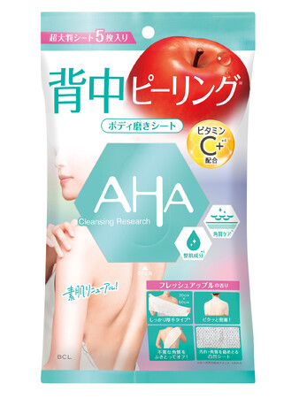 手の届きにくい背中も自宅でらくらくピーリング！　AHA*1・BHA*2・PHA*3を配合した超大判の角質ケアボディシートを発売！