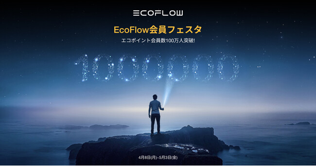 エコポイント会員数100万人突破を記念し、EcoFlow会員フェスタキャンペーンを開催！