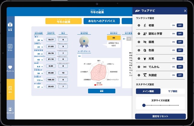 合同会社KANNONが提供するアクセシビリティ向上サービス「フェアナビ」を体力テストデジタル集計システム「ALPHA」（アルファ）に導入します！