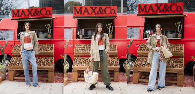 マックス アンド コーのポップアップイベント「Souvenirs of Life」に貴島明日香、佐藤晴美、山賀琴子が来場