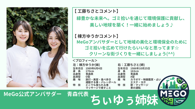 景観改善プラットフォーム「MeGo」の公式アンバサダーにちぃゆぅ姉妹が就任