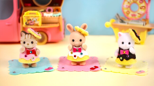 ドーナツがモチーフの衣装が作れるシルバニアファミリーワークショップ「ドーナツトリオ」を4月に開催！