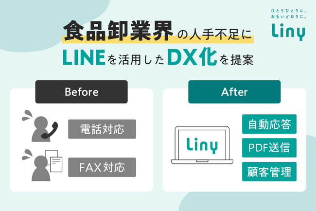【Liny】「FOODSERVICE SOLUTION 2024」にて食品卸業界における人手不足解消にLINEを活用したDX化を提案