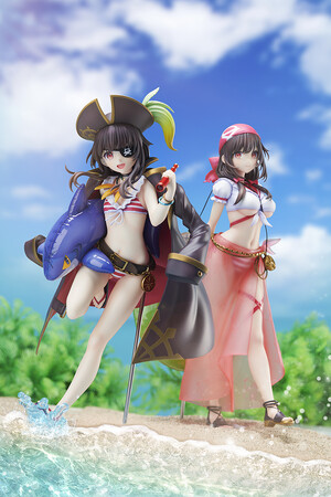 『この素晴らしい世界に祝福を！』アニメ3期放送開始記念！　めぐみん／ゆんゆん 原作版 波打ち際のコスプレver.フィギュアの追加受注決定!!