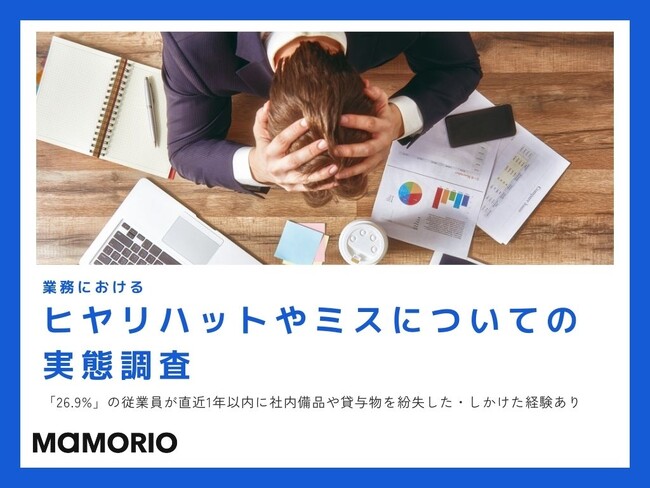 【業務におけるヒヤリハットやミスについての実態調査】　「26.9%」の従業員が直近1年以内に社内備品や貸与物を紛失した・しかけた経験あり