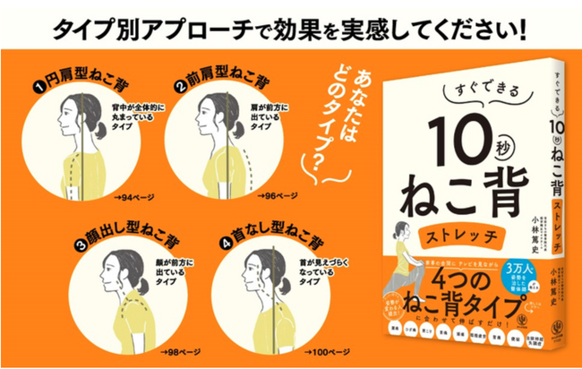 「たった10秒」ねこ背のタイプ別ストレッチ　３万人施術の猫背矯正マイスターが教える”タイパ最強