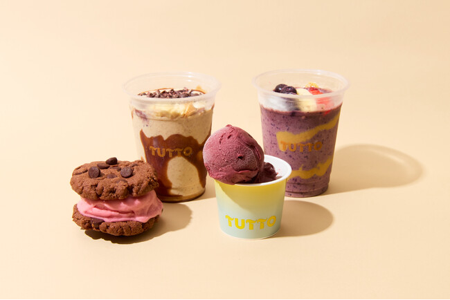 ヴィーガンジェラート「TUTTO」 から春の新フレーバー「アサイー」が登場！栄養価の高いアサイーやピーナッツバターを使用した「ビューティーベラート」、６種の「ヴィーガンクッキー」も新登場！