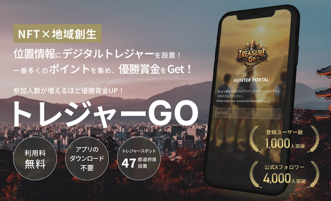 【NFT×地域創生】DAOの要素を取り入れた地域経済活性化エンターテイメント『トレジャーGO』は実証実験開始。日本列島を舞台にした「JAPAN編」と、京都府丹後地域を舞台にした「TANGO編」を開催。