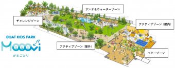蒲郡市ボートレース事業部・BOATRACE振興会と協働し、あそび場を開発
「BOAT KIDS PARK モーヴィがまごおり」4月21日オープン