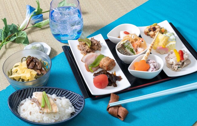 nonpi foodbox(R)季節の人気商品、神田明神下みやびコラボ「初夏の味覚プラン」が4,950円で販売開始。鯛めしや茶そばで涼を楽しめるメニューラインナップ。
