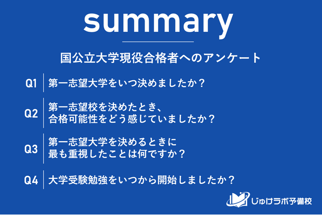 【国公立大学】現役合格者の55.3%が高校2年生までに受験勉強を開始。過半数が受験難易度が高いと感じる志望校へ挑戦