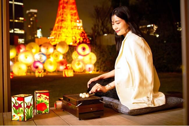 お団子焼き体験や和傘、提灯で演出した和空間　東京タワーの特等席“The TOWER BAR”が期間限定オープン　【ザ・プリンス パークタワー東京】