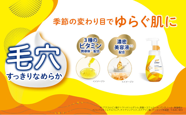 3種のビタミン誘導体※1を配合した新泡洗顔料　「ダヴ トリプルVC クリーミー泡洗顔料」が数量限定で登場