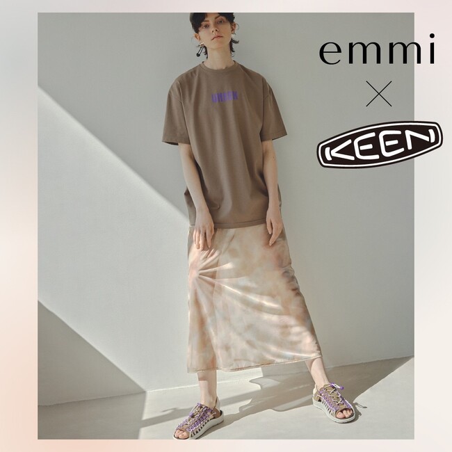 【emmi】KEENとのサステナブルな別注アウトドアコレクションをリリース！ブラウンとパープルをキーカラーとした大人のアクティブスタイルを提案