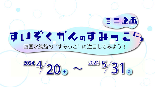 「すみっコぐらしすいぞくかん」グッズ販売にあわせたミニ企画「すいぞくかんのすみっこに？」四国水族館で開催！