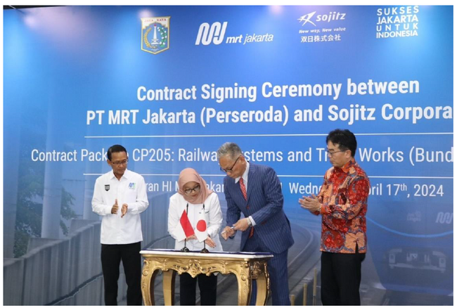 双日、インドネシア共和国の地下鉄「ジャカルタ都市高速鉄道南北線」延伸工事における鉄道システム一式・軌道工事を受注