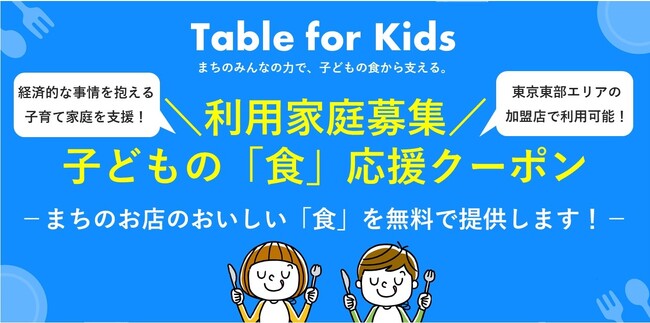 子どもの「食」応援クーポンの新規利用家庭を4月18日より募集開始！～まちのお店が 経済的に厳しい状況の親子を「食」で支援！