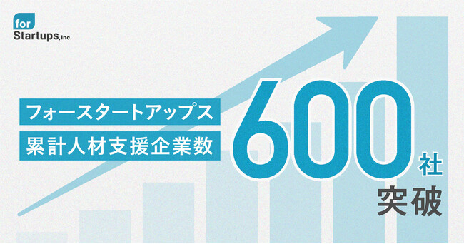 フォースタートアップス、スタートアップを中心とした人材支援サービス「タレントエージェンシー」の累計支援企業数が600社を突破