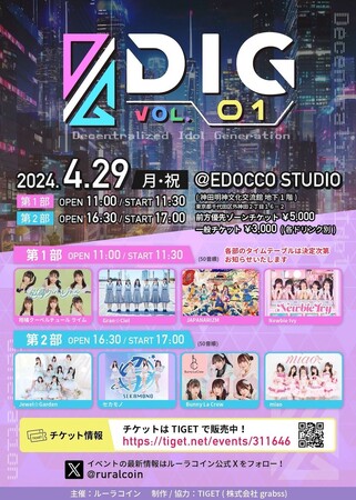 NFT専門メディア「NFT Media」が、ルーラコイン Presents 次世代アイドルフェス「DIG vol.1」のメディアパートナーに就任