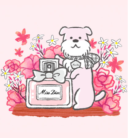 ムッシュ ディオールの愛犬ボビーがミス ディオールと戯れるLINEスタンプが登場