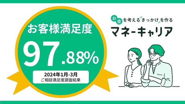2024年1～3月度のマネーキャリアへの相談満足度が97.88%を記録！調査開始以来96％以上の安定した満足度を獲得