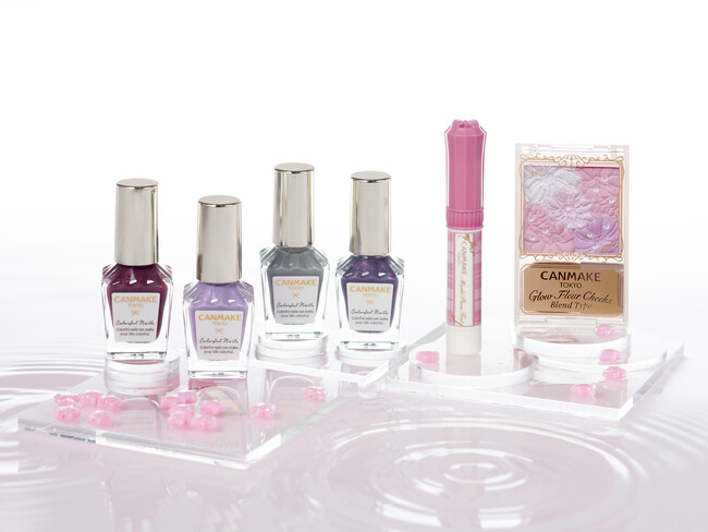 【キャンメイク】大人気のとろけて潤う「むちぷるティント」から甘く可愛い青みピンクの新色が登場！「グロウフルールチークス(ブレンドタイプ)」「カラフルネイルズ」の新色も2024年4月下旬より発売
