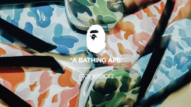 【4/27(土)】A BATHING APE(R)︎ × goyemon コラボによるカモ柄の「unda-雲駄-」が登場。#雪駄 #スニーカー