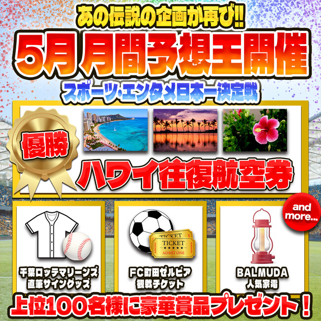 あの伝説の企画が再び！月間予想王 決定戦｜スポーツ・エンタメ予想アプリ「なんドラ」