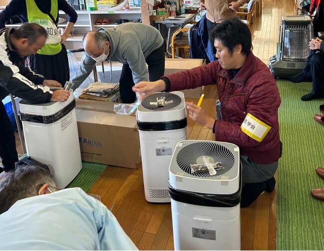避難所の空気環境改善を目的として「Airdogエアドッグ」を700台寄付